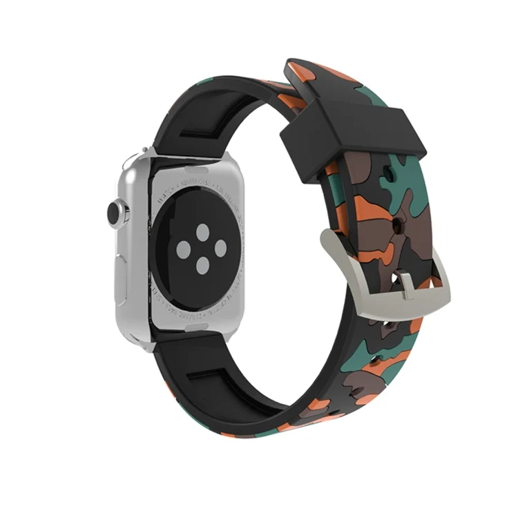 CA8005A_3.webp For Apple Watch Series 3 & 2 & 1 38mm Fashion Camouflage Pattern Silicone Watch Band - Image 5