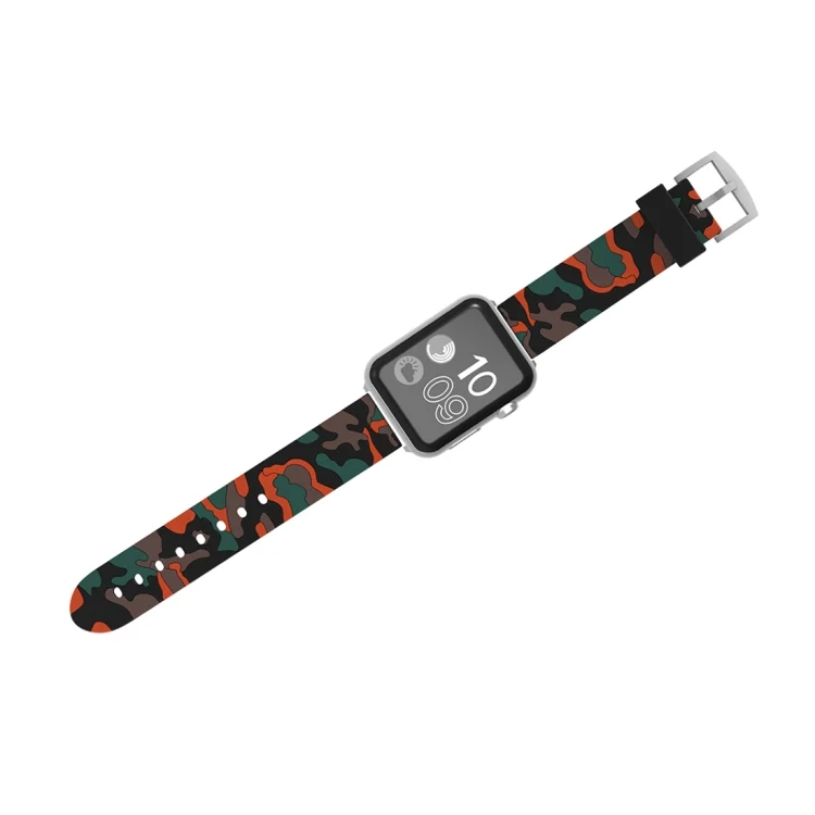 CA8005A_4.webp For Apple Watch Series 3 & 2 & 1 38mm Fashion Camouflage Pattern Silicone Watch Band - Image 6