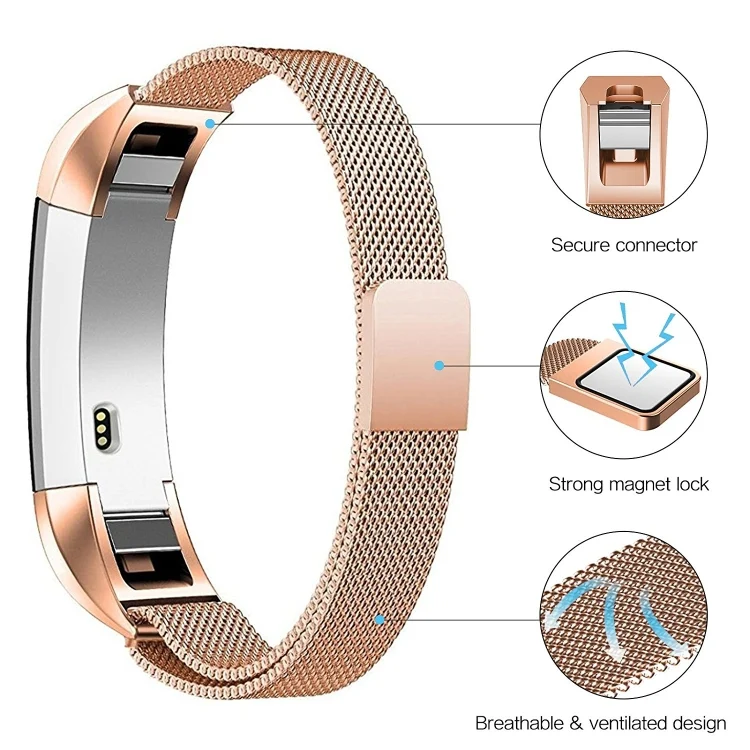CA8097S_3.webp Stainless Steel Magnet Watch Band for FITBIT Alta,Size: Large, 170-236mm - Image 4