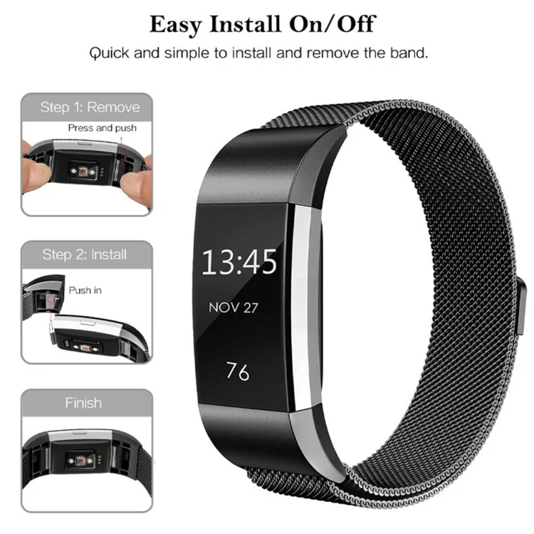 CA8271S_4.webp Smart Watch Stainless Steel Watch Band for FITBIT Charge 2, Size: S - Image 5