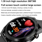ET310 1.39 inch IPS Screen IP67 Waterproof Leather Band Smart Watch, Support Body Temperature Monitoring / ECG - Image 2