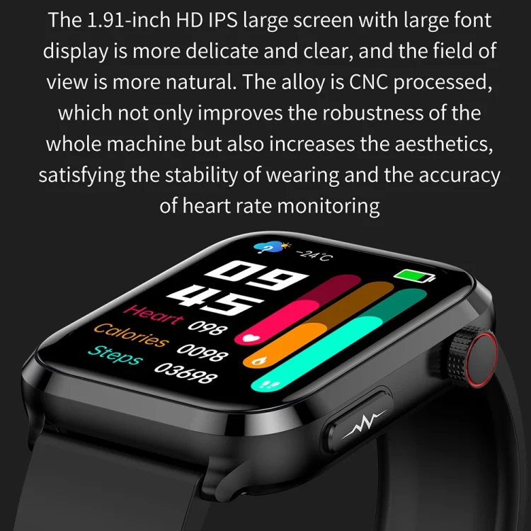 CA8769_B11.webp ET210 1.91 inch IPS Screen IP67 Waterproof Silicone Band Smart Watch, Support Body Temperature Monitoring / ECG - Image 12