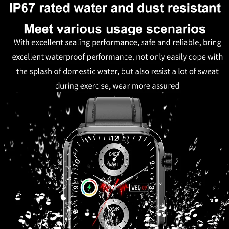 CA8769_B13.webp ET210 1.91 inch IPS Screen IP67 Waterproof Silicone Band Smart Watch, Support Body Temperature Monitoring / ECG - Image 14