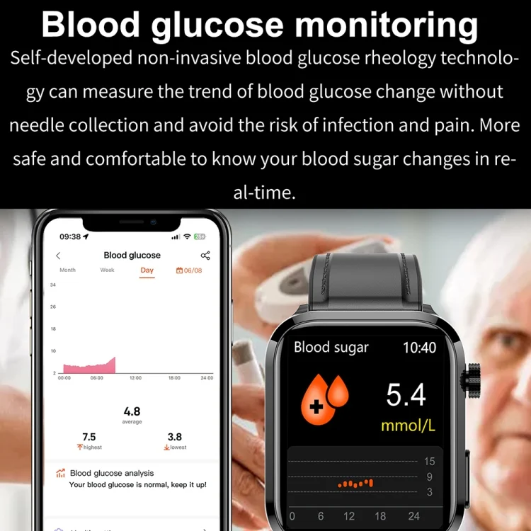 CA8769_B14.webp ET210 1.91 inch IPS Screen IP67 Waterproof Silicone Band Smart Watch, Support Body Temperature Monitoring / ECG - Image 15