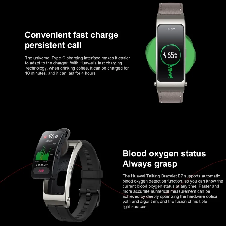 CA8975_B4.webp Original Huawei TalkBand B7 Smart Bracelet, 1.53 inch Screen, Support Bluetooth Call / Heart Rate / Blood Oxygen / Sleep Monitoring - Image 5