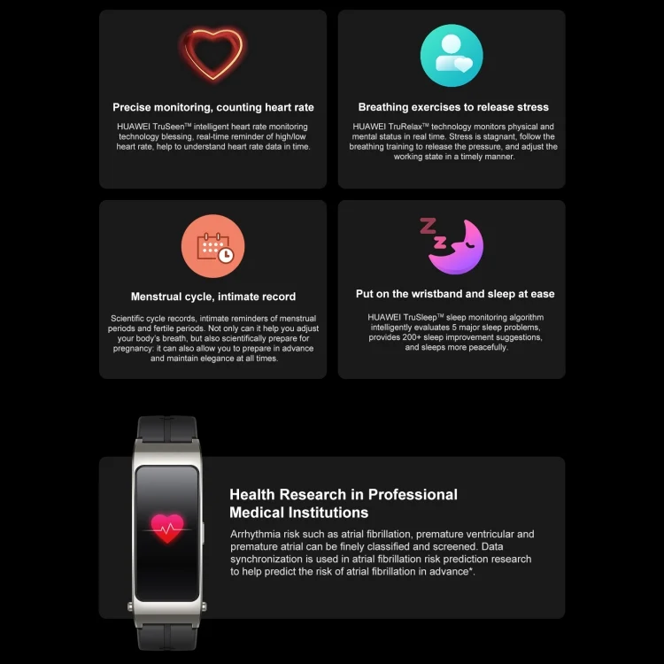 CA8975_B5.webp Original Huawei TalkBand B7 Smart Bracelet, 1.53 inch Screen, Support Bluetooth Call / Heart Rate / Blood Oxygen / Sleep Monitoring - Image 6