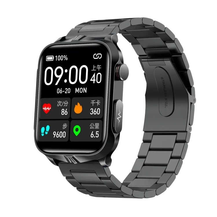 CA9814B.webp TK11P 1.83 inch IPS Screen IP68 Waterproof Steel Band Smart Watch, Support Stress Monitoring / ECG - Image 1