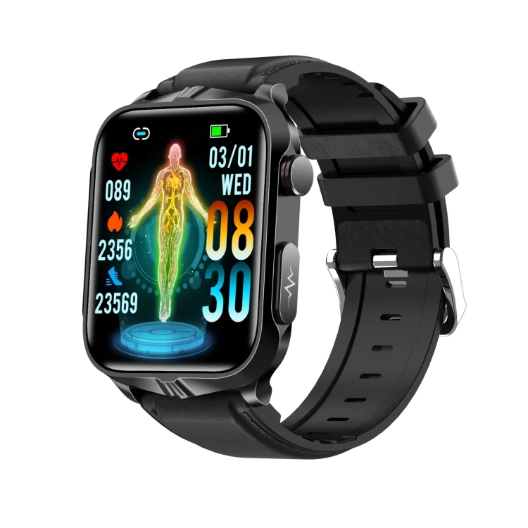 CA9815B.webp TK11P 1.83 inch IPS Screen IP68 Waterproof Leather Band Smart Watch, Support Stress Monitoring / ECG - Image 1