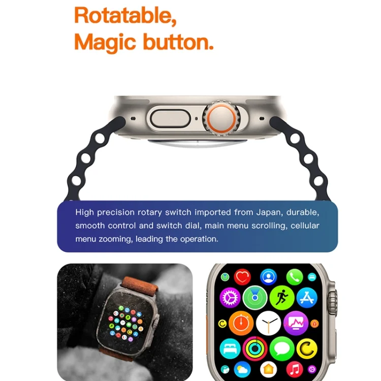 CA9848_B3.webp T800 Ultra 1.99 inch Ocean Silicone Band Smart Watch Support Heart Rate / ECG - Image 4