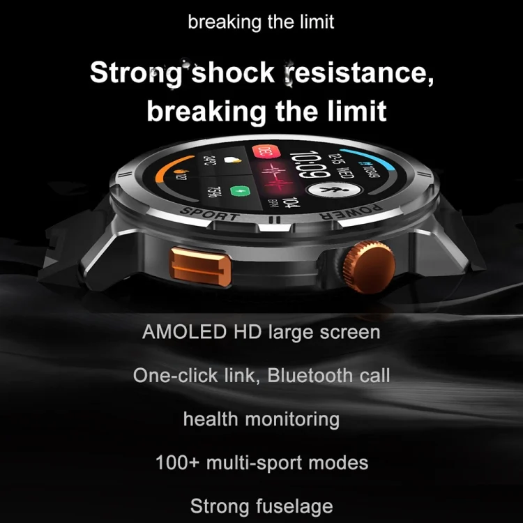CA9894_B5.webp M52 1.43 inch Screen IP68 Waterproof Smart Watch, Support Bluetooth Call / Heart Rate - Image 6