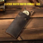 CONTACTS FAMILY CF1110 Universal Crazy Horse Leather Watch Protective Case Storage Bag for Apple Watch - Image 2