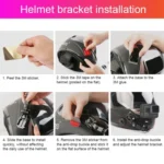 Cycling Helmet Adhesive Multi-Joint Arm Fixed Mount Set with J-Hook Buckle Mount & Adapter & Screw for GoPro, Insta360, DJI and Other Action Cameras - Image 15