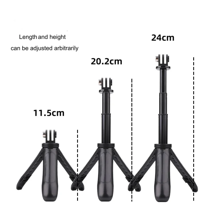 DCA1472_B4.webp Multi-functional Foldable Tripod Holder Selfie Monopod Stick for GoPro, Insta360, DJI and Other Action Cameras, Length: 12-23cm - Image 5
