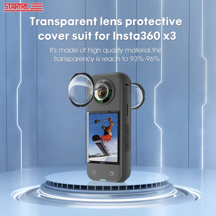 DCA2159B_2.webp For Insta360 X3 STARTRC Lens Guard PC Protective Cover - Image 3