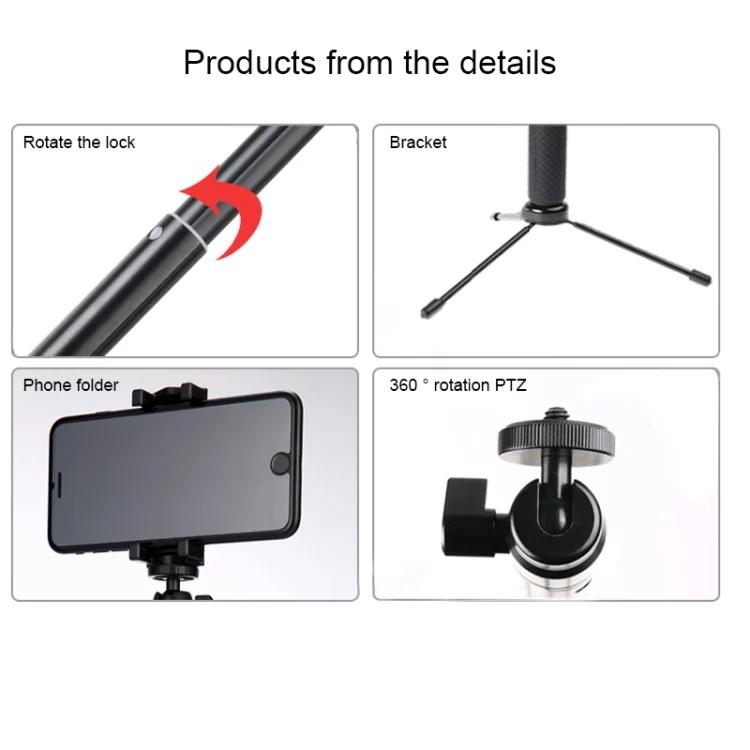 DCA2302_8.webp 30-93cm Grip Foldable Tripod Holder Multi-functional Selfie Stick Monopod for GoPro, Insta360, DJI and Other Action Cameras, Phones - Image 9