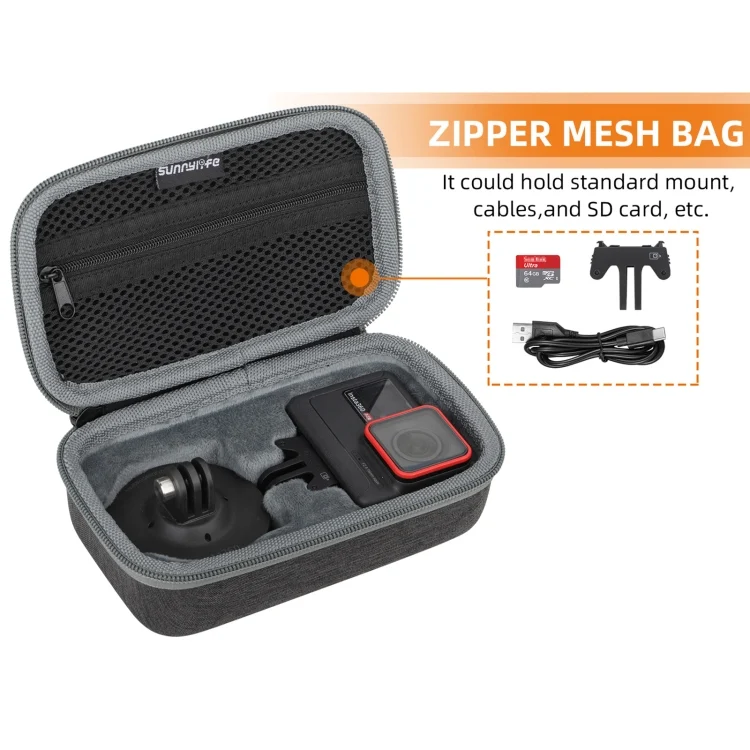 DCA2376B_3.webp For Insta360 Ace / Ace Pro Sunnylife Portable Carrying Case Handbag Mini Travel Case Organizer Protective Bag - Image 4