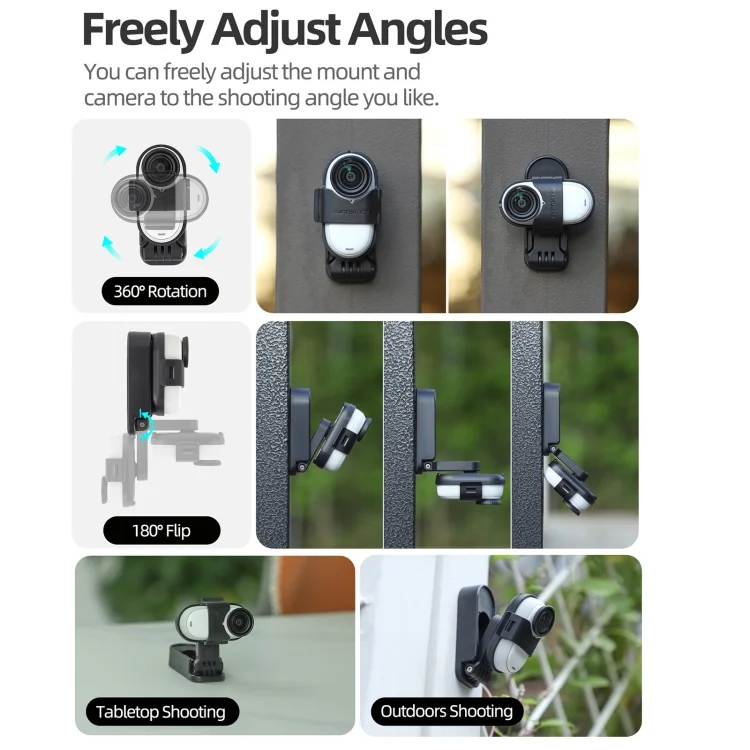 DCA2749B_3.webp For Insta360 GO3 / GO 3S Sunnylife 360 Rotation Foldable Magnetic Mount - Image 4