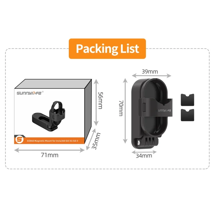 DCA2749B_6.webp For Insta360 GO3 / GO 3S Sunnylife 360 Rotation Foldable Magnetic Mount - Image 7