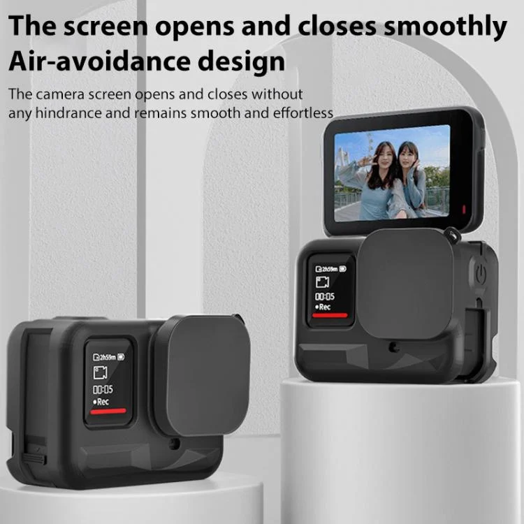 DCA2750B_3.webp For Insta360 Ace Pro Silicone Protective Case with Wrist Strap & Lens Cover - Image 4