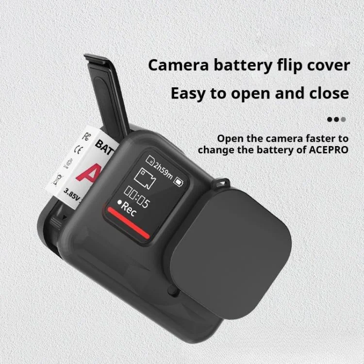 DCA2750B_6.webp For Insta360 Ace Pro Silicone Protective Case with Wrist Strap & Lens Cover - Image 7