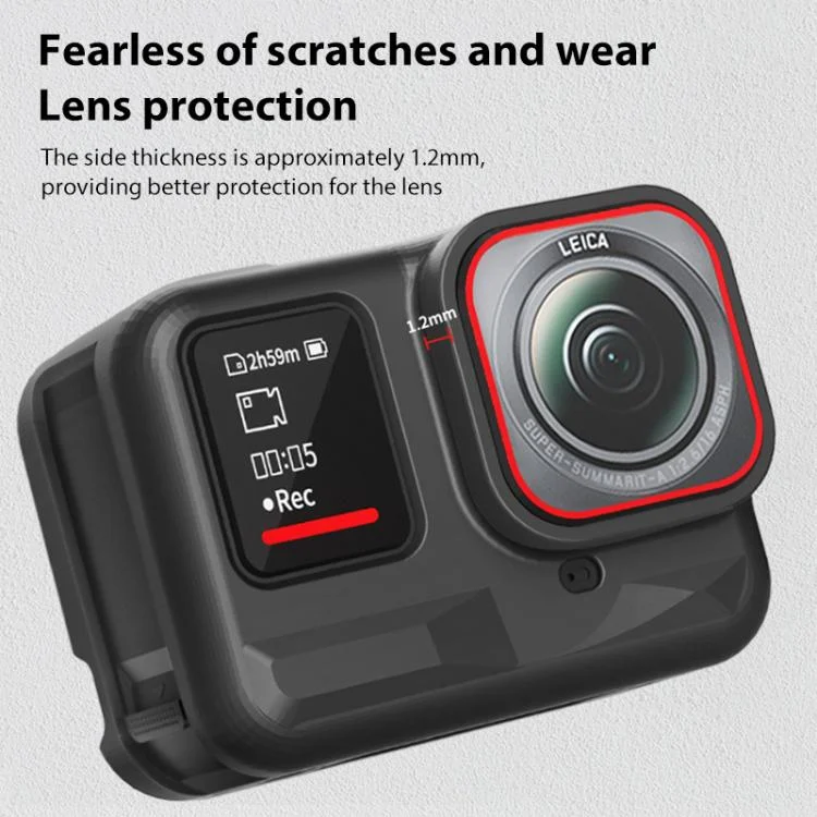 DCA2750B_8.webp For Insta360 Ace Pro Silicone Protective Case with Wrist Strap & Lens Cover - Image 9