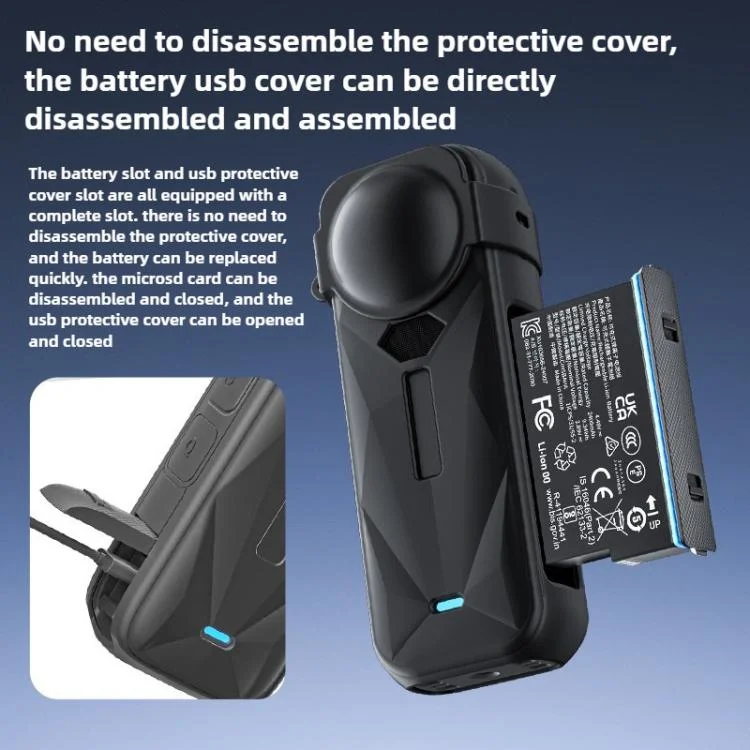 DCA2757B_4.webp For Insta360 X5 Camera Body Cover Silicone Case with Lens Cover - Image 5