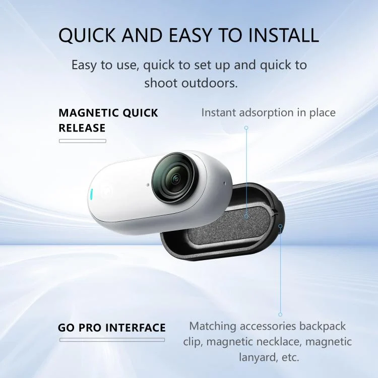 DCA2780B_8.webp For Insta360 GO 3S / GO 3 STARTRC Quick Release Expansion Adapter Magnetic Fixed Base Mount - Image 9