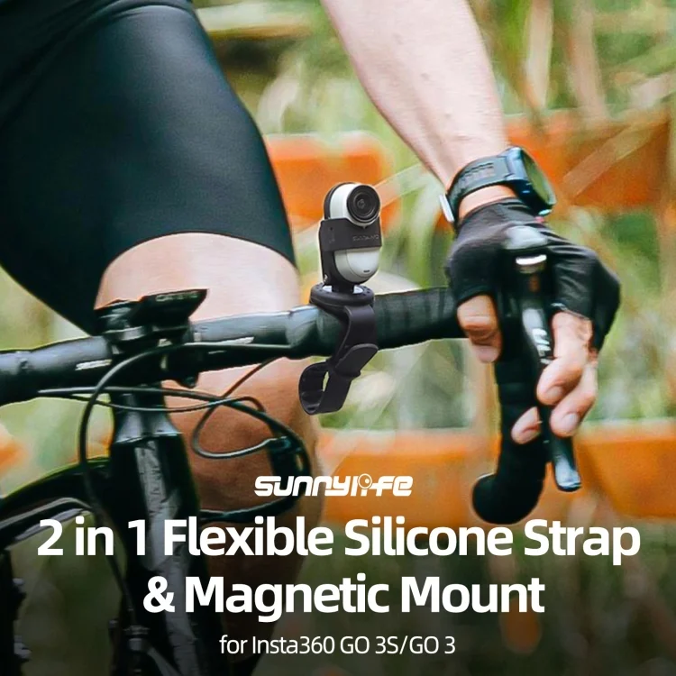 DCA2878B_1.webp For Insta360 GO 3S / GO 3 Sunnylife Camera Strap Magnetic Mount Drone Mount Silicone Wristband Backpack Stripe - Image 2