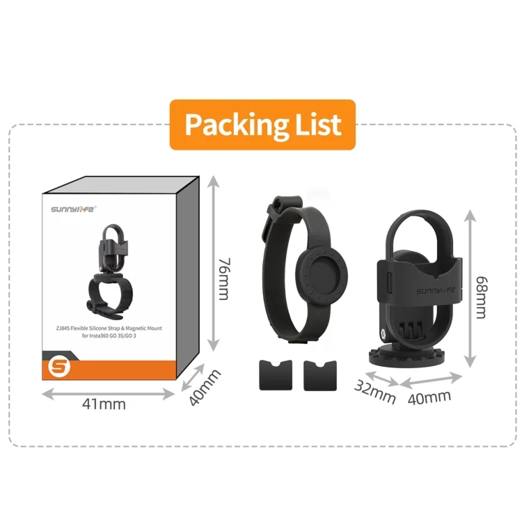 DCA2878B_12.webp For Insta360 GO 3S / GO 3 Sunnylife Camera Strap Magnetic Mount Drone Mount Silicone Wristband Backpack Stripe - Image 13