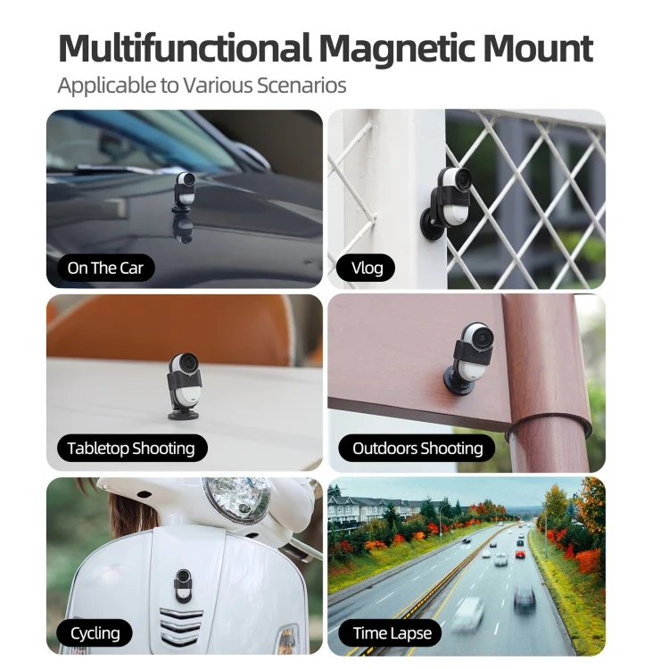DCA2878B_6.webp For Insta360 GO 3S / GO 3 Sunnylife Camera Strap Magnetic Mount Drone Mount Silicone Wristband Backpack Stripe - Image 7
