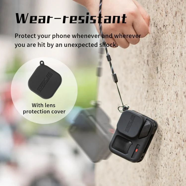 DCA2879B_6.webp For Insta360 Ace Pro 2 STARTRC Body Silicone Case with Lens Cap & Lanyard - Image 7