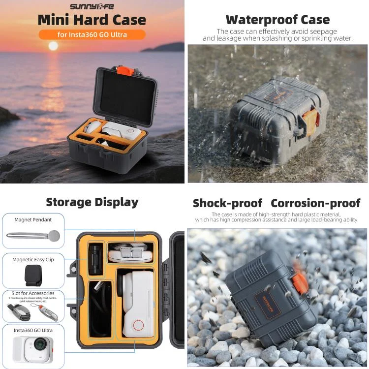 DCA4145H_3.webp For Insta360 GO Ultra Sunnylife Mini Travel Box Waterproof Carrying Box Shock-proof Hard Shell - Image 4