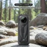 For Insta360 X5 Cold Shoe Carbon Fiber Texture ABS Plastic Protective Frame - Image 2