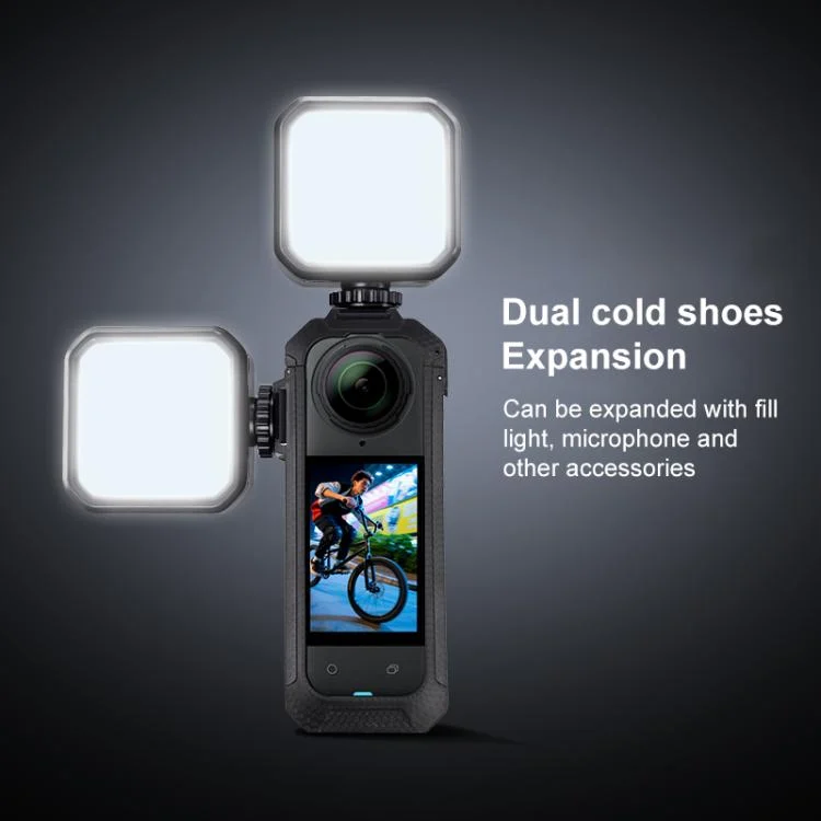 DCA4576B_2.webp For Insta360 X5 Cold Shoe Carbon Fiber Texture ABS Plastic Protective Frame - Image 3