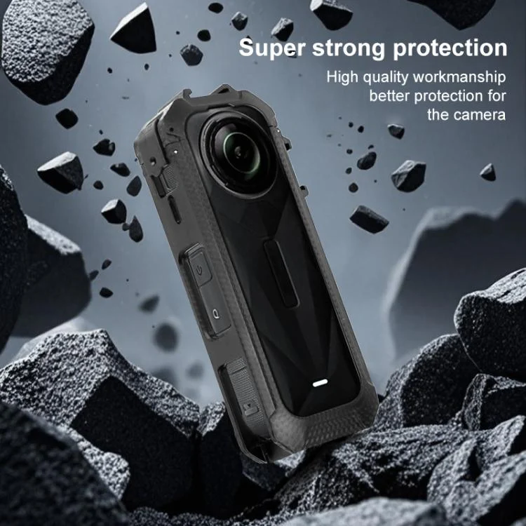 DCA4576B_3.webp For Insta360 X5 Cold Shoe Carbon Fiber Texture ABS Plastic Protective Frame - Image 4