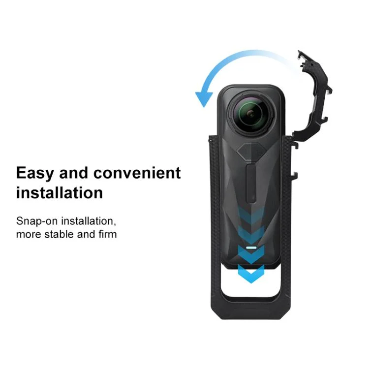 DCA4576B_4.webp For Insta360 X5 Cold Shoe Carbon Fiber Texture ABS Plastic Protective Frame - Image 5