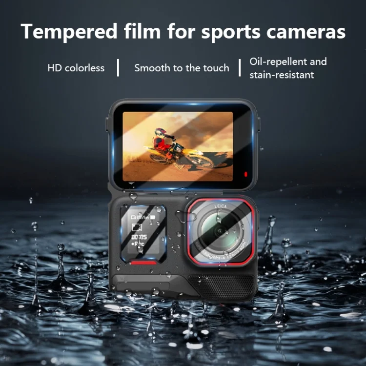 DCA4785_3.webp For Insta360 Ace Pro 2 STARTRC 2 Sets 3 in 1 Rear & Front  Screen + Lens Tempered Glass Film - Image 4