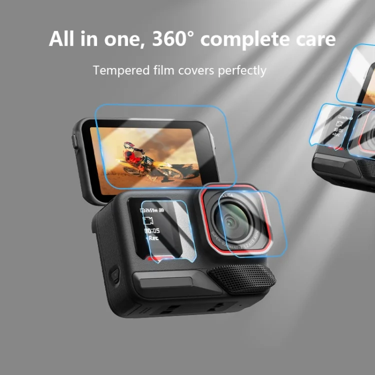 DCA4785_5.webp For Insta360 Ace Pro 2 STARTRC 2 Sets 3 in 1 Rear & Front  Screen + Lens Tempered Glass Film - Image 6