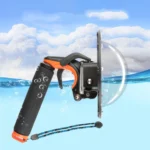 Shutter Trigger + Dome Port Lens Transparent Cover + Floating Hand Grip Diving Buoyancy Stick with Adjustable Anti-lost Strap & Screw & Wrench for GoPro HERO7 /6 /5