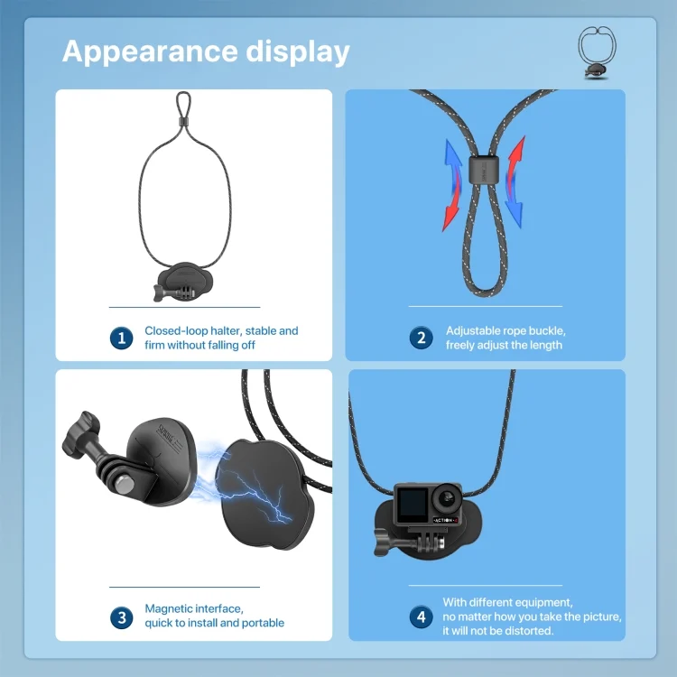 DCA6351_4.webp STARTRC Quick Release Magnetic Holder Vlog FPV POV Neck Strap - Image 5
