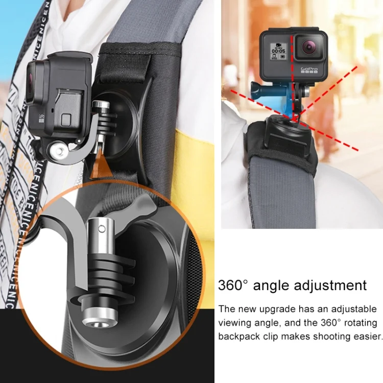 DCA6907_7.webp Hook and Loop Fastener Backpack Rec-Mounts Clip Clamp Mount with Screw for GoPro, Insta360, DJI and Other Action Cameras - Image 8