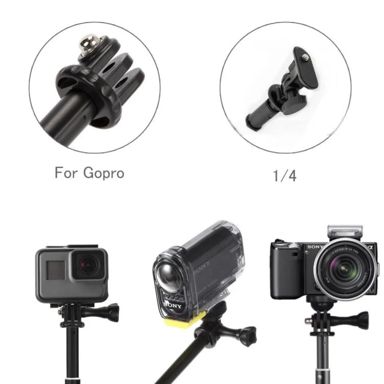 DLP1234B_4.webp Universal Aluminum Alloy Selfie Stick with Adapter, Length: 25-75cm - Image 5
