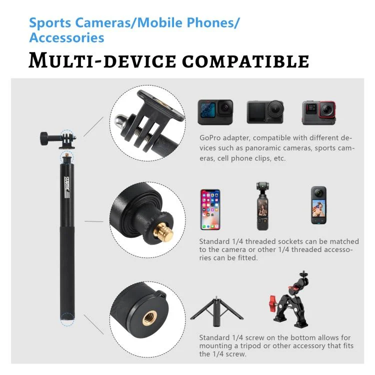 DLP5874B_7.webp STARTRC 1.3m Handheld Extendable Pole Monopod - Image 8