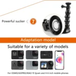 Suction Cup Jaws Flex Clamp Mount for GoPro, Insta360, DJI and Other Action Cameras - Image 8