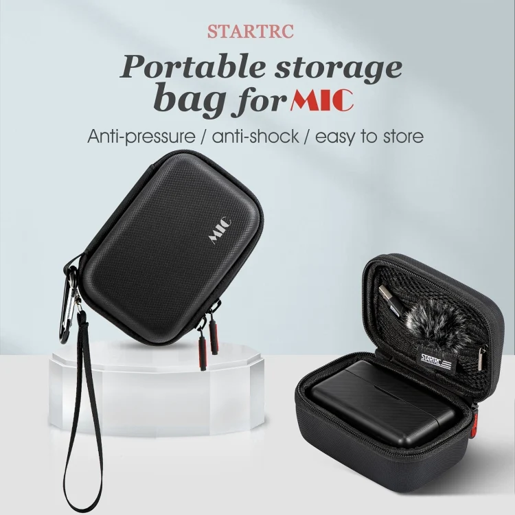 DOP0477B_1.webp STARTRC Diamond Texture PU Leather Storage Bag for DJI Mic - Image 2