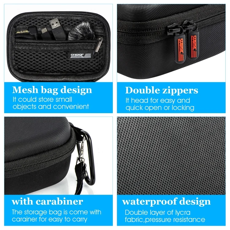 DOP0477B_4.webp STARTRC Diamond Texture PU Leather Storage Bag for DJI Mic - Image 5