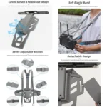 For DJI RC Plus Sunnylife Remote Control Waist Support Bracket Chest Strap - Image 5