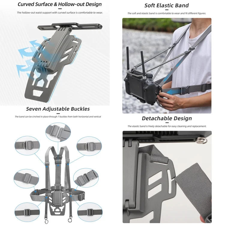 DOP0664H_4.webp For DJI RC Plus Sunnylife Remote Control Waist Support Bracket Chest Strap - Image 5