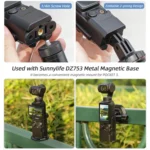 For DJI OSMO Pocket 3 Sunnylife Expansion Adapter Foldable Dual Hooks Adapter Protective Case Bracket - Image 4