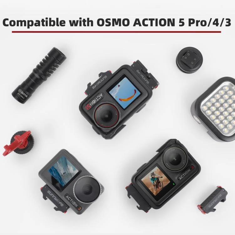 DOP0770B_3.webp For DJI Osmo Action 5 Pro / 4 / 3 Sunnylife Magnetic Quick-Release Cold Shoe Adapter Action Camera Fill Light Microphone Adapter - Image 4
